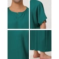 thumbnail image 5 of INSPIRE CHIC Men's Nightshirt Short Sleeve Crew Neck Relaxed Fit Long Sleepshirt M Teal Green, 5 of 5