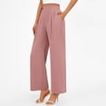 thumbnail image 5 of Pants for Women, Wide Leg Pants Women's High Elastic Waisted in The Back Business Work Trousers Long Straight Suit Pants, 5 of 7