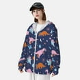 thumbnail image 5 of Balery Dinosaur Men's Women's UPF 50+ Sun Protection Lightweight Hoodie Performance Long Sleeve Shirt for Fishing Running-, 5 of 9