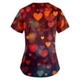 thumbnail image 3 of LHVUOA Valentine's Day Scrub Tops for Women Plus Size Short Sleeve Working Uniform Cartoon Pattern Tops with Pockets, 3 of 3