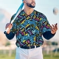 thumbnail image 5 of Lsque Love Music Pattern Mens Polo Golf Shirts Funny Graphics Shorts Sleeve Button Shirts Baseball T-shirt-X-Large, 5 of 7