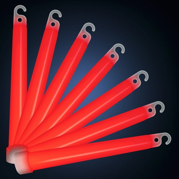FlashingBlinkyLights Premium Red 6" Glow Sticks (Pack of 25)
