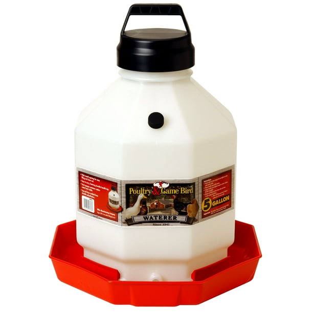 LITTLE GIANT PLASTIC POULTRY WATERER RED 5 GALLON