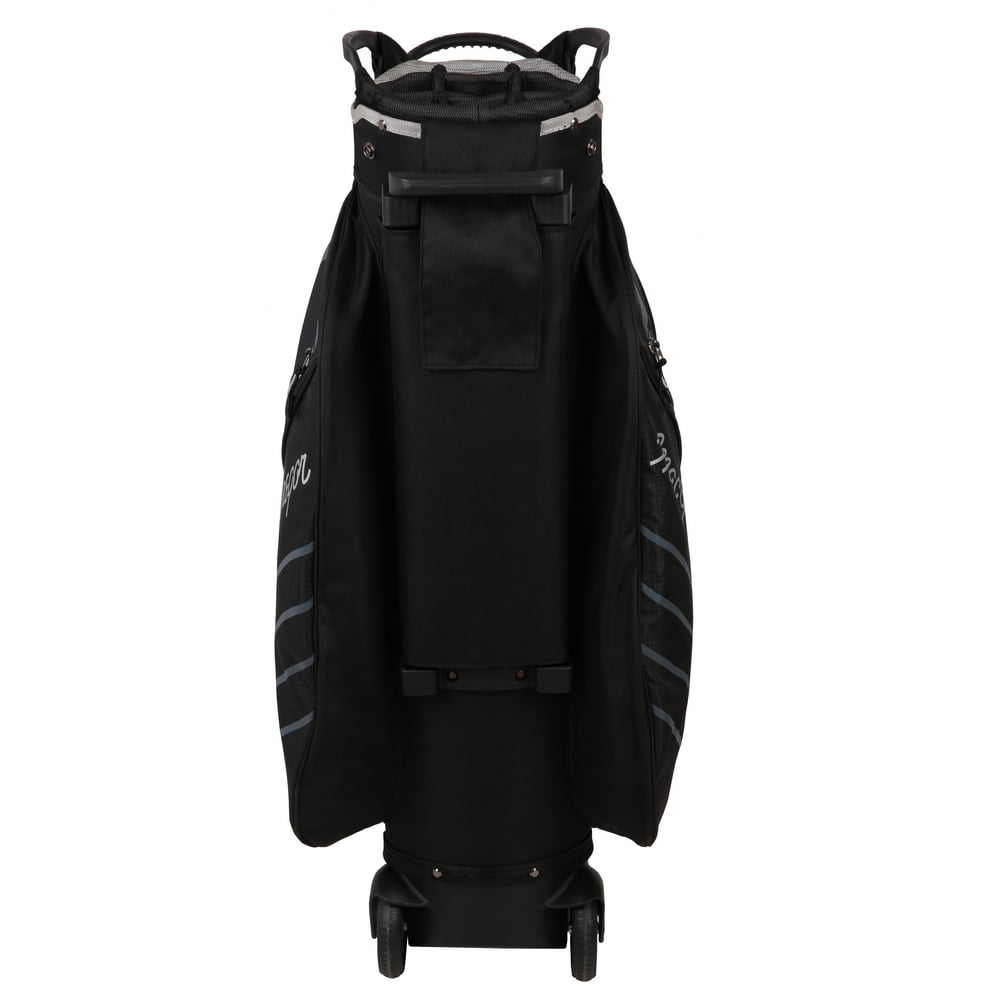 MacGregor Golf VIP Cart Bag with Built In Wheels / Handle, 14 Way Divider, Black/Silver