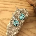 thumbnail image 3 of HOOUN Vintage Boho Green Synthetic Gemstone Drop Earrings 925 Silver Plated Jewelry, 3 of 4