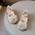 thumbnail image 7 of Quealent Girls Mary Jane Dress Shoes Low Heel Glitter Patent Bow Kids Party Wedding Flower Girl School Shoes(Toddler/Little/Big Kid) Gold for Size 8.5, 7 of 7