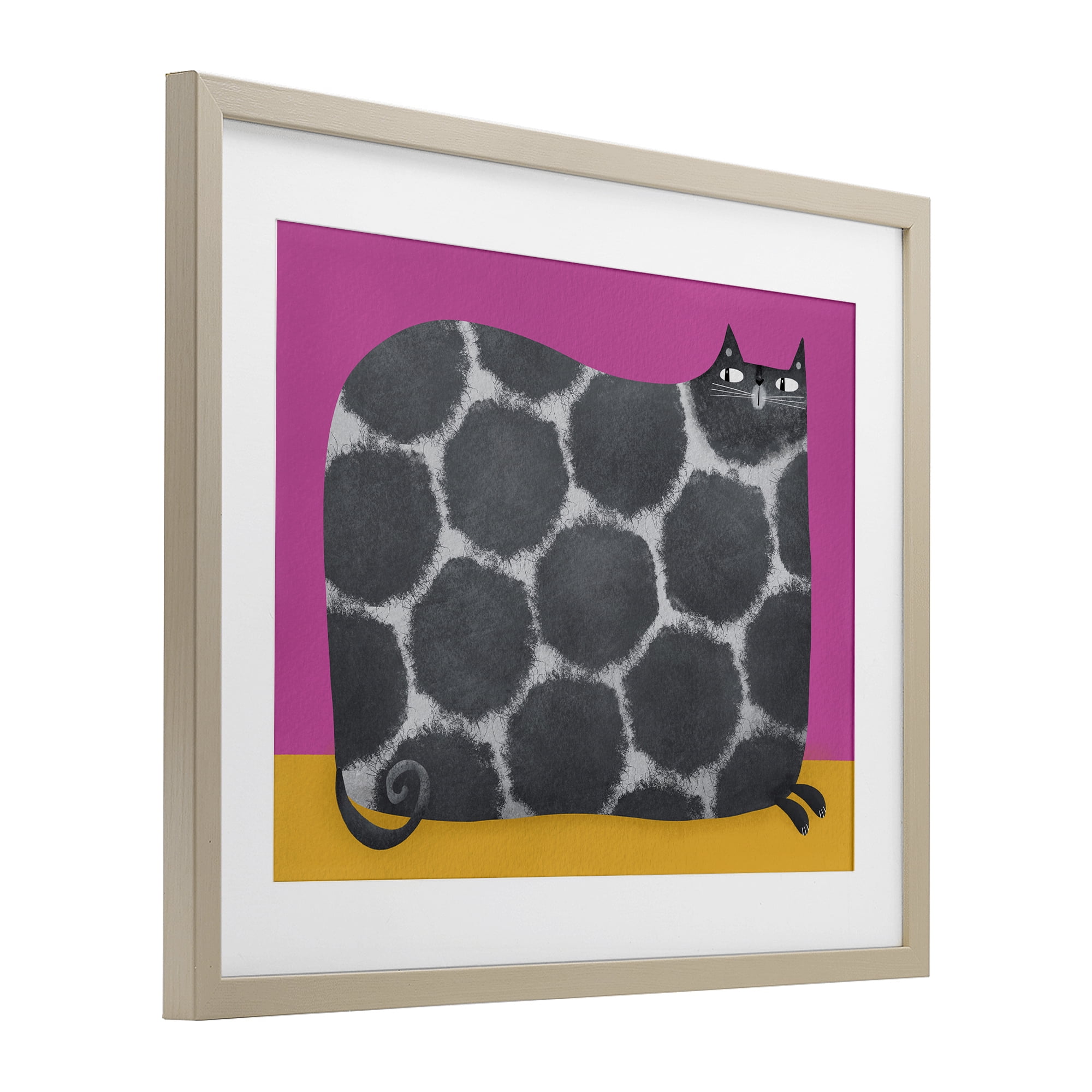 Stupell Industries Big Spots on Cat Birch Framed Print Under Glass, design by Gabriela Avila