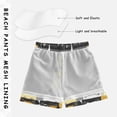 thumbnail image 5 of Yellow Black White Cat Swim Trunks Quick Dry Beach Pool Board Shorts Lightweight Stylish Print Sizes 2T to XL, 5 of 8