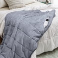 thumbnail image 5 of MEUDYT Heated Weighted Blanket for Adults, Flannal Sherpa Electric Weighted Blankets, 50.1"x 60.1", 13lbs, Light Grey, 5 of 8