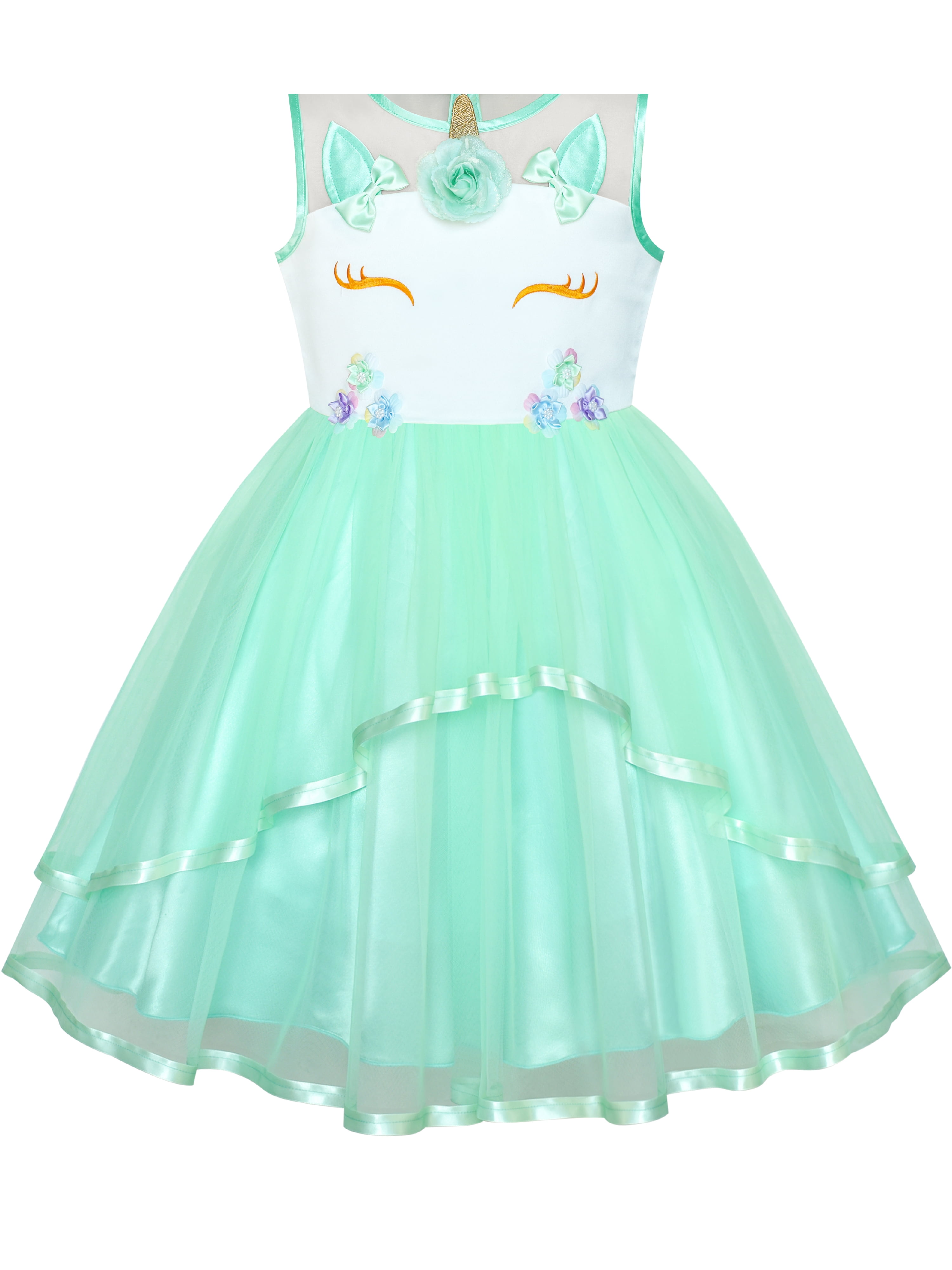 TTYAOVO Baby Girls Unicorn Costume Halloween Birthday Party Princess Dress 