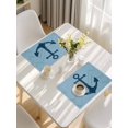 thumbnail image 5 of Anchor Coastal Placemats Set of 8, Nautical Navy Blue Ocean Summer Placemats for Dining Table, Place Mats for Kitchen Tabletop, Waterproof Wipeable Dining Table Mats Set, 5 of 9