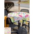 thumbnail image 4 of Outdoor Tablecloth with Umbrella Hole and Zipper, Happy Easter Square Table Cloth 54x54 Inch Waterproof Tablecloth, Spring Bunny Colorful Eggs Flower Plaid Picnic Table Cover for Patio Camping, 4 of 7
