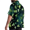thumbnail image 3 of Saint Patrick's Day Men's Button Down Casual Hawaiian Print Short Sleeve Summer Beach Shirt, 3 of 6