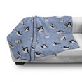 thumbnail image 3 of Cartoon Animal Soft Flannel Fleece Throw Blanket, Skating Funny Penguins Fun Activity Cheerful Smiling Mascots Couple, Cozy Plush for Indoor and Outdoor Use, 60" x 80", Multicolor, by Ambesonne, 3 of 6