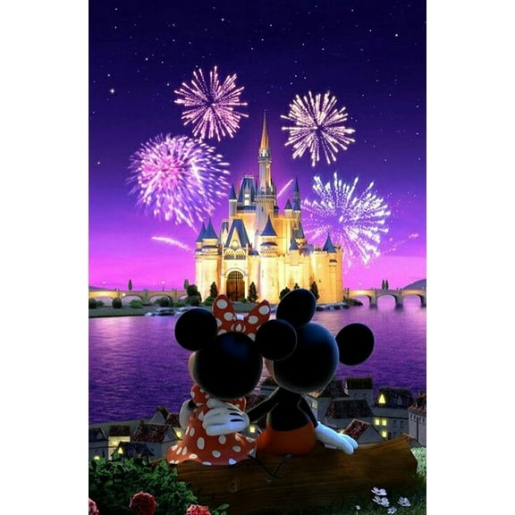 DIY 5D Diamond Painting by Number Kits, Crystal Rhinestone Diamond Embroidery Paintings Pictures Arts Craft for Home Wall Decor (Castle, 12x16inch)