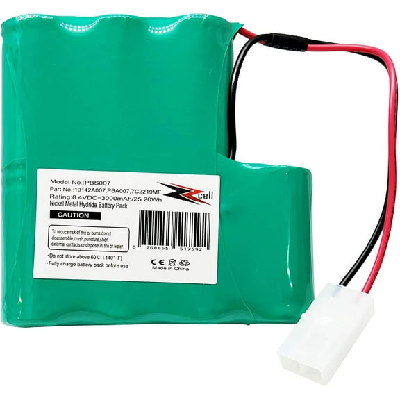 ZZcell Battery Compatible with Pool Blaster Max Water Tech Vacuum 10142A007, PBA007, 7C2219MF MTC 3937 MEGATECH PB-BH843-RR1P, 8.4Volts 3000mAh