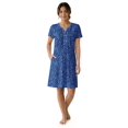thumbnail image 2 of Aria Women’s Short Sleeve Split Neck Sweater Knit Nightgown, Sizes XS-5X, 2 of 6