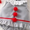 thumbnail image 6 of RUINIXCW Newborn Baby Girl Boy Halloween Clown Costume Infant Fall Winter Cosplay Outfit Warm Fleece Sleeveless Hooded Zipper Romper Stockings Set, 6 of 10