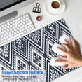 thumbnail image 4 of Long Mouse Pads for Desk,Blue Geometric Diamond Triangle Pattern Desk Mats on Top Of Desks, Desk Mouse Pad Extra Large with 3mm Non-Slip Base and Stitched Edge for Gaming,Office,Work,Home 31.5"x11.8", 4 of 6