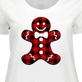 thumbnail image 4 of Inktastic Buffalo Plaid Gingerbread Man Women's Plus Size T-Shirt, 4 of 5