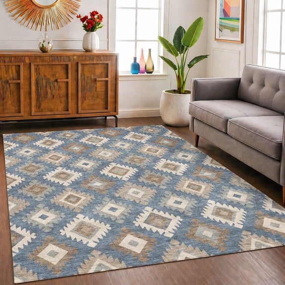 Addison Rugs Chantille Indoor/Outdoor Transitional Geometric Baltic Machine Washable Rectangle Rug, 10' x 14'