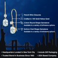 thumbnail image 2 of Gem Stone King 14K Yellow Gold Sky Blue Aquamarine French Wire Dangle Earrings for Women (0.96 Cttw, Gemstone March Birthstone, Oval 6X4MM and Round 2.5MM), 2 of 6