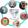 thumbnail image 3 of Vaso de doble pared con motivo de calavera, transparente, para café, vino, cerveza, té, juego de 2 transparente Adepaton  LKX-0111-1, 3 of 6