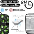 thumbnail image 4 of Football and Flame Black Pattern Bento School Insulated Lunch Bag Box with Shoulder Strap and Bottle Holder, 11" X 9.5" X 3.5", 4 of 5