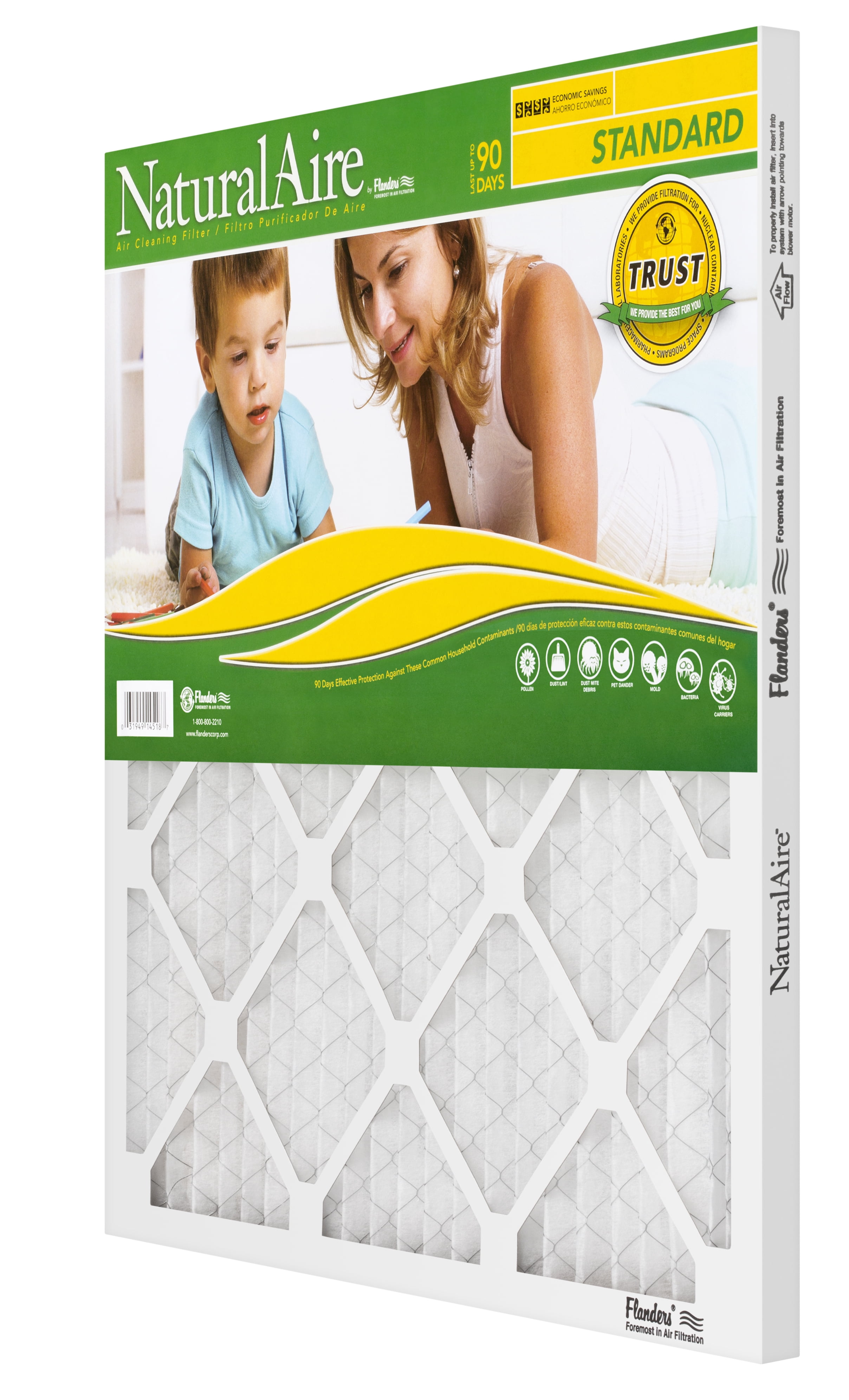 NaturalAire Standard 25x32x1 Pleated Home Furnace Filter MERV 8 - 90 Days Efficiency