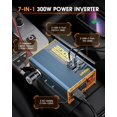 thumbnail image 3 of Inversor de corriente de 300 W, adaptador de CC de 12 V a 110 V CA con dos salidas de CA, 2 puertos USB-C PD de 30 W, 2 puertos USB QC de 18 W y 1 salida para encendedor de cigarrillos., 3 of 8