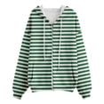 thumbnail image 3 of Women's Hooded Zippered Drawstring Waist Long Sleeved Comfortable Outdoor Sports Sweatshirt for Everyday Use, 3 of 4