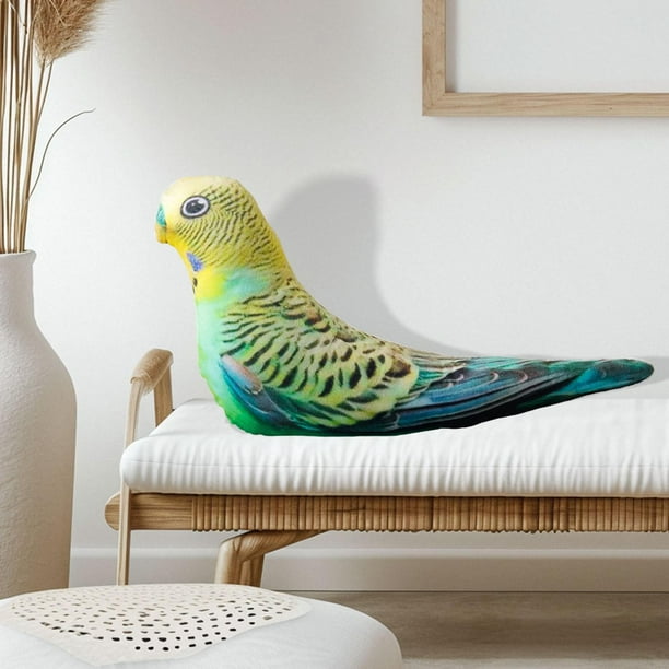 Peluche de simulación de animal, juguete de peluche, decoración del hogar, único, realista, cómodo, cojín de peluche para adolescentes y adultos. Loro