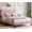 Pink, variant on Full Size Bed Frame with Headboard, Upholstered Platform Bed Frames Full Size with Crystal Diamond Tufted Easy Assembly, Wooden Slats Support, No Box Spring Needed, Black