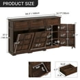 thumbnail image 4 of Uforic Tilt Out Trash Storage Cabinet with Drawers & Doors, Kitchen Sideboard Cabinet for Double 10-gal Trash Bins Storage, Brown, 4 of 8