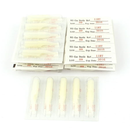 Unique Bargains 50Pcs Disposable Tattoo Tip Tube Nozzle 11R White for Round Liner/Shader (Best Tattoo Needle Brand)