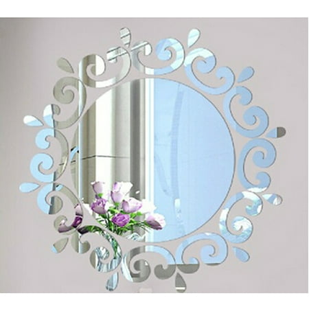 Decoration For Bathroom Walls Outgeek Wall Stickers Decals Creative 3D Acrylic Mirror Stickers Removable Decorative Wall Art Decal Decoration for Bedroom Bathroom Home Dorm Wall Decor ()