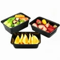 thumbnail image 5 of 10PCS Plastic Disposable Food Containers Black Take out Containers With Lid for Salads Sandwiches Kitchen Fridge Storage Boxes, 5 of 9
