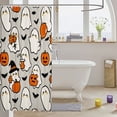 thumbnail image 3 of Manfei Cartoon Halloween Shower Curtain 72Wx72L,Spooky Ghost Bat Bathroom Curtain, 3 of 5