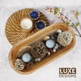 thumbnail image 2 of Luxe Designs | Handmade Decorative Wooden Bowl for Home, Bathroom and Kitchen Counter | Acacia Wood Large Dough Bowl Fits Cosmetics, Keys & More | 17"L x 3" H x 8" W, 2 of 8