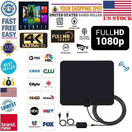 LNKOO TV antenna, [2019 Newest] Indoor Digital HDTV Amplified Antennas Freeview 4K HD VHF UHF for Local Channels 110 Miles Range With Switch Amplifier Signal (Best Hdmi Switch 2019)