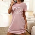 thumbnail image 2 of biudgviw Valentines Day Nightgowns for Women Festival Print Short Sleeve Nightdress Soft Crewneck Lightweight Sleepwear S-XXL, 2 of 5