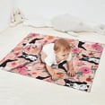 thumbnail image 2 of Boston Terrier Dog and Flower Florals Blanket,Comfortable Soft Flannel Throw Blanket,All Season,Warm Lightweight Blankets for Sofa Bed Couch Living Room Chair,30"x40"(80x100cm), 2 of 4