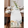 thumbnail image 2 of Spring Floral Burlap Cotton Table Runner 13x48 Inches Long, Watercolor Summer Botanical Farmhouse Farmhouse Table Runners, Outdoor Dining Tablecloths Decor for Baby Shower/Party/Wedding, 2 of 6