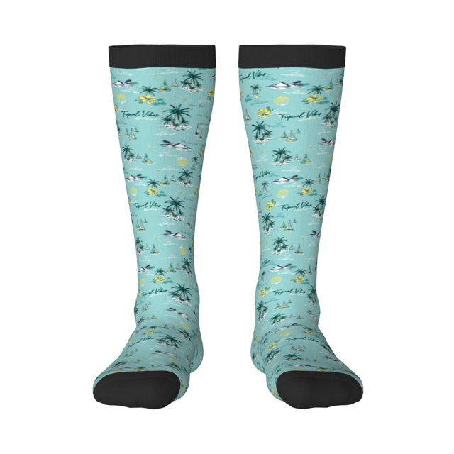 Balery Hawaiian Style Calcetines novedosos Calcetines deportivos Calcetines hasta la rodilla Calcetines de algodón Calcetines originales y geniales