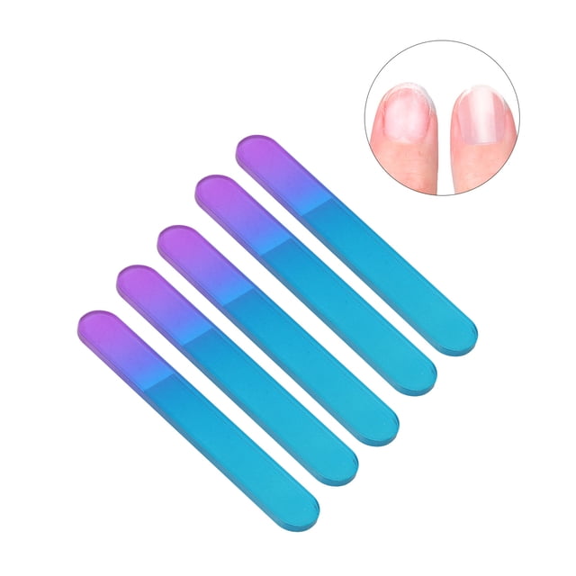 Limas De Uñas De Vidrio, Lima De Uñas De Manicura Simple, Pulido Físico De Doble Cara, Fácil Limpieza Con Estuches Para El Hogar