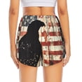 thumbnail image 2 of Lsque Wood Grain Bald Eagle Printed Women's Running Shorts with Liner Pockets,Elastic Quick Dry Workout Athletic Gym Yoga Shorts,Womens High Waist Shorts-X-Large, 2 of 9