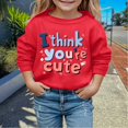 thumbnail image 2 of Valentines Day Outfit Toddler Girl Crew Neck Sweatshirt Lover Themed Letter Print Long Sleeve Pullover Girls Sweaters for Girl 3-4 Years, 2 of 4