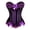 Purple, variant on Womens Corset Top Plus Size Stripe Lace up Boned Overbust Bustier Lingerie Halloween Basques Green 3XL