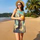 thumbnail image 3 of Easygdp Sunshine Cloud Cute Cat para Vestido Transpirable de Mujer, Vestido Suelto de Manga Corta con Pliegues y Bolsillos para el Verano, 3 of 7