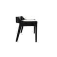 thumbnail image 4 of Rasmus Cream Faux Leather Wood Dining Bench - Black Finish, 4 of 7